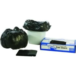 10 Gallon Black Garbage Bags, 24x24, 1mil, 250 Bags (STOT2424B10)