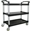 Lorell® Utility Cart, Plastic, 300 Lb Cap, 42"X20"X38" , Black, Each (LLR03610)