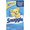 Dial Dryer Sheets, Snuggle, Fabric Softener, Blue Sparkle, 120/Bx, We (DIA45115)