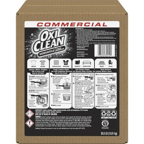OxiClean Stain Remover, Oxiclean, Chlorine-Free, 140Oz/30 Lb, Yw (CDC3320084012) OxiClean Stain Remover, Oxiclean, Chlorine-Free, 140Oz/30 Lb, Yw (CDC3320084012) -Cleaning Supplies Store 1066848305