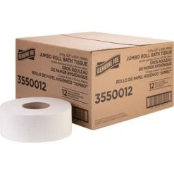 Genuine Joe® Jumbo Bath Tissue, 2-Ply, White, 500-ft., 12 Rolls (GJO3550012)