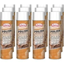 Claire Multi-Surface Furniture Polish, Aerosol, 19 Oz (1.19 Lb), Fresh Lemon Scent, 12/Carton, Brown (CGCCL811CT)
