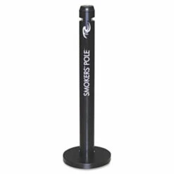Rubbermaid® Smokers' Pole, Round, Steel, Black, 1 Each (RCPR1BK)