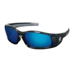 MCR Safety Swagger Safety Glasses, Blue Diamond Mirror Lens, Duramass HC, Black Frame - 1 PR (135-SR118B)