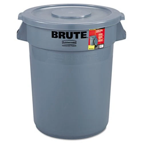 Rubbermaid® Brute 32 Gallon Round Trash Can with Lid, Gray (RCP863292GRA) Rubbermaid® Brute 32 Gallon Round Trash Can With Lid, Gray (RCP863292GRA) -Cleaning Supplies Store 153416