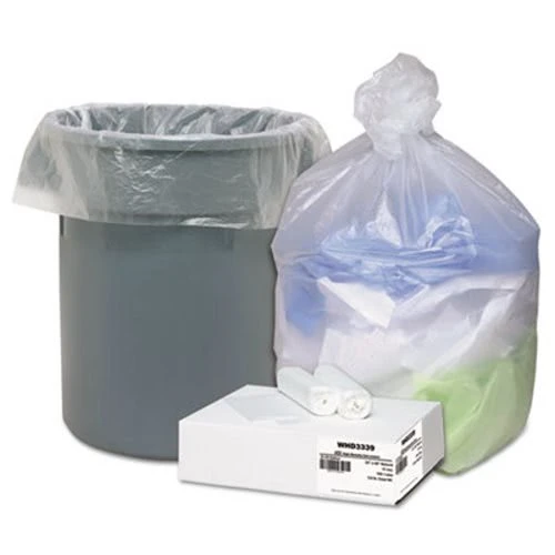 33 Gallon Clear Trash Bags, 33x40, 11mic, 100 Bags (WBIWHD3339) 33 Gallon Clear Trash Bags, 33x40, 11mic, 100 Bags (WBIWHD3339) -Cleaning Supplies Store 204897