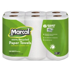 Marcal® Kitchen Paper Towels, 2-Ply, 140 Sheet, 24 Rolls (MRC6181CT)