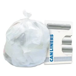 12 Gallon Clear Trash Bags, 24x33, 8 Mic, 1000 Bags (HERZ4833LNR01)