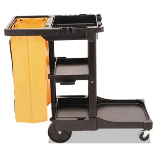Rubbermaid® Janitor Cleaning Cart with Vinyl Bag, Black (RCP617388BK) Rubbermaid® Janitor Cleaning Cart With Vinyl Bag, Black (RCP617388BK) -Cleaning Supplies Store 244547