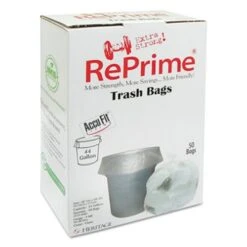 44 Gallon Clear Garbage Bags, 37x50, 0.9 Mil, 200 Bags (HERH7450TCRC1CT)
