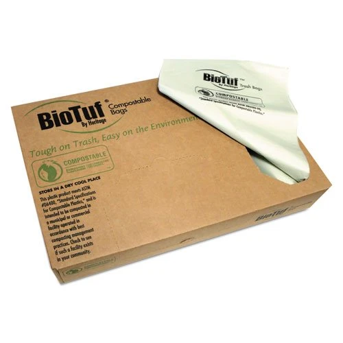 Heritage® Biotuf Can Liners, 64 gal, 47" x 60", Green, 125 Liners (HERY9460EER01) Heritage® Biotuf Can Liners, 64 Gal, 47" X 60", Green, 125 Liners (HERY9460EER01) -Cleaning Supplies Store 260276