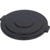 Carlisle Bronco 55 Gallon Round Trash Can Lids, Black, 2 Lids (34105603)