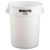 Rubbermaid® Brute 32 Gallon Round Vented Trash Can, White (RCP2632WHI)
