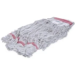 Carlisle Flo-Pac Large Red Band 20" Mop, White, 12/Case (369425B00)