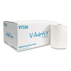 Valay® Hardwound Roll Paper Towels, White, 550-ft., 6 Rolls (MORVT106)