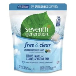 Seventh Generation Free & Clear Laundry Detergent Packs, 45 Packets (SEV22977)