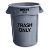 Rubbermaid® 13 Gal Brute Container W/ "Trash Only" Imprint, Gy, EA (RCP263294GRA)