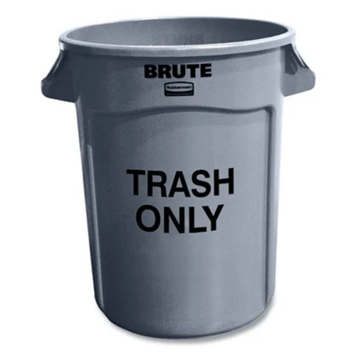 Rubbermaid® 13 gal Brute Container w/ "Trash Only" Imprint, Gy, EA (RCP263294GRA) Rubbermaid® 13 Gal Brute Container W/ "Trash Only" Imprint, Gy, EA (RCP263294GRA) -Cleaning Supplies Store 721009