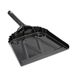 Boardwalk® Metal Dust Pan, 12" Wide, 2" Handle, Black, 12/Carton (BWK04212)