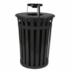 36 Gallon Trash Receptacle W/ Ash Top, Black, 1/Carton (WITT-M3601-AT-BK)
