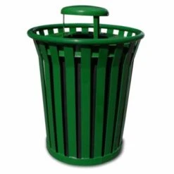 Witt 36 Gal. Green Trash Receptacle And Rain Cap - Wydman Collection, 1/Carton (WITT-WC3600-RC-GN)