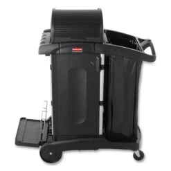 Rubbermaid® High Security Microfiber Cleaning Cart W/Vinyl Bag, Blk (RCP9T7500BK)