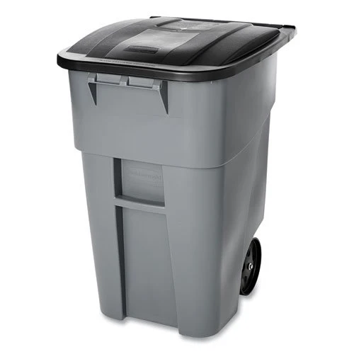 Rubbermaid® Brute 50 Gallon Rollout Trash Can With Lid, Gray (RCP9W27GY) Rubbermaid® Brute 50 Gallon Rollout Trash Can With Lid, Gray (RCP9W27GY) -Cleaning Supplies Store 843476