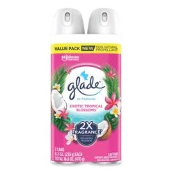 Glade® Glade Air Freshener, Tropical Blossoms Scent, 8.3 Oz, 2/Pack, 3 Packs/Carton (SJN346580)