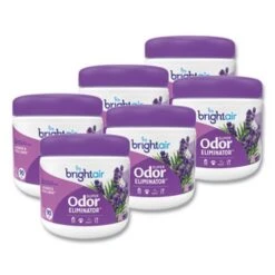 Bright Air Super Odor Eliminator, Lavender & Linen, 6 Jars (BRI900014CT)