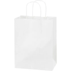 Paper Shopping Bags, 8" X 4 1/2" X 10 1/4", Wht, 250/CA (BGS103W)