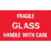 Tape Logic™ Rd/Wt "Fragile - Glass - Hndl W/ Care" Labels, 3 X 5, 500/RL (DL1150)