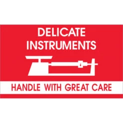 Tape Logic™ Labels, "Delicate Instruments - HWC", 3" X 5", Rd/Wt, 500/RL (DL1340)