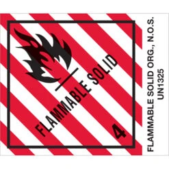 Tape Logic™ Labels, "Flammable Solids, N.O.S.", 4" X 4 3/4", Red/White/Black, 500/RL (DL513P1)