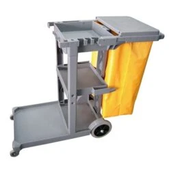General Supply Standard Yellow Janitor Cart W/Vinyl Bag (GENCARTMAID)