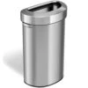 HLS Commercial 23 Gal Stainless Steel Semi-Round Open Top Trash Can (HLS23DOT)