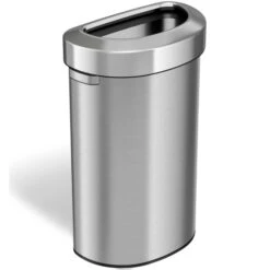 HLS Commercial 23 Gal Stainless Steel Semi-Round Open Top Trash Can (HLS23DOT)