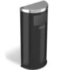 HLS Commercial 9 Gal Black Stainless Steel Half-Round Side-Entry Trash Can With Inner Bin (HLSC01G09B)
