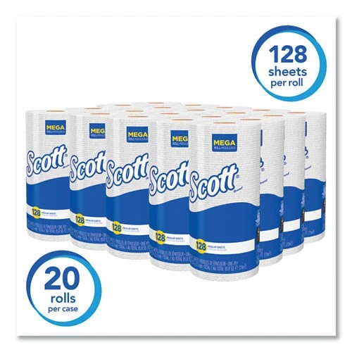 Scott® Mega Roll Kitchen Paper Towels, 1-Ply, 128 Sheet, 20 Rolls (KCC41482CT) Scott® Mega Roll Kitchen Paper Towels, 1-Ply, 128 Sheet, 20 Rolls (KCC41482CT) -Cleaning Supplies Store KCC41482CT 30199