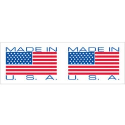 Pre-Printed Carton Sealing Tape, "Made In USA", 2.2 Mil, 2" X 110 Yds., Red/White/Blue, 18/Case, Tape Logic™ (T902P1518PK)