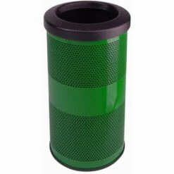 10 Gallon Outdoor Trash Can W/ Flat Top Lid, Green, 1/Carton (WITT-SC10-01-FT-GN)