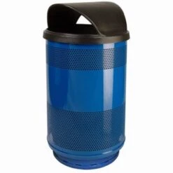 55 Gallon Trash Can, Stadium Series, Blue With Hood Top Lid, 1/Carton (WITT-SC55-01-HT-BS)