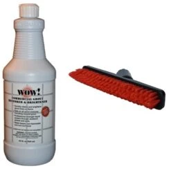 WOW! Commercial Grout Restorer Kit - 12 Quart Bottles, 1 Swivel Brush (004730)